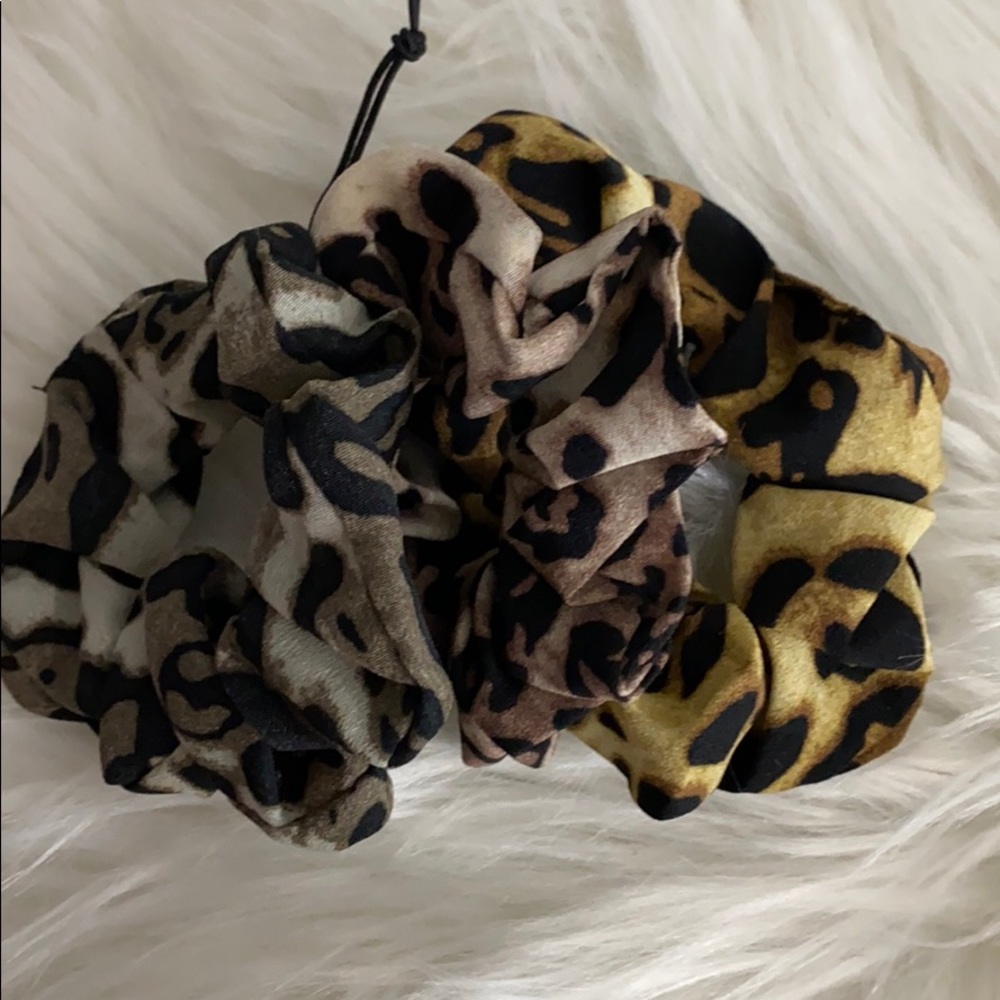 Three Leopard Print Scrunchies